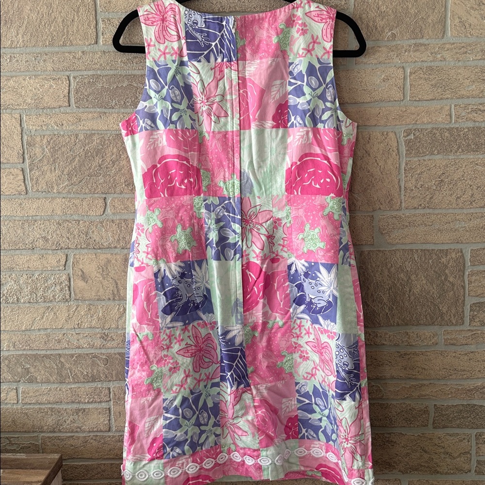 Lilly Pulitzer Krista Y2K Patchwork Print Sleeveless Dress 10 White Label - Picture 6 of 7